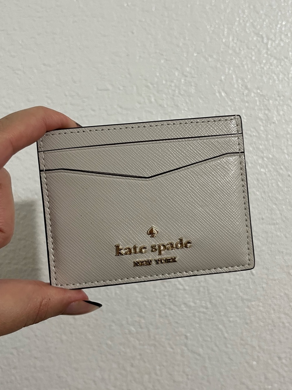NWT! Kate Spade Staci Small Slim Card Case Holder - Warm Cement